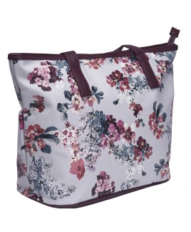 Lorenz Floral Print PU Large Top Zip Tote/Shopper